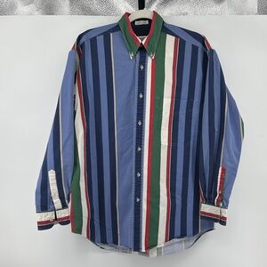 Varsity VTG 90s Preppy Fresh Prince Ivy League 100%Cotton Striped Shirt SzM